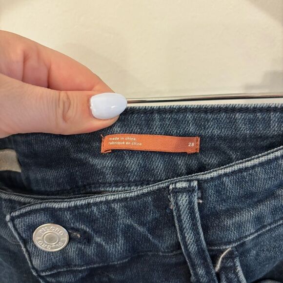 Anthropologie Pilcro Dark Wash Flare Jeans Raw Hem Size 28 - Picture 6 of 12